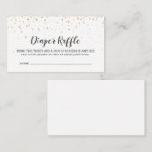Gold Confetti Baby shower Diaper Raffle Informatiekaartje (Voorkant / Achterkant)