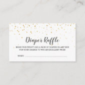 Gold Confetti Baby shower Diaper Raffle Informatiekaartje (Voorkant)