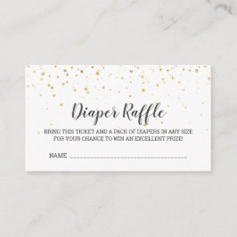 Gold Confetti Baby shower Diaper Raffle Informatiekaartje