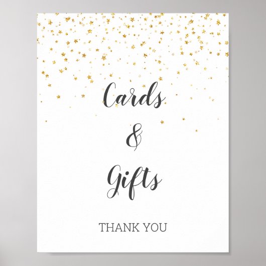 Gold Confetti Baby shower Kaarten en cadeaubonnen Poster (Voorkant)