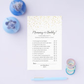 Gold Confetti Baby shower mama of papa Game Flyer (Enkel)