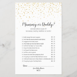 Gold Confetti Baby shower Mummy of papa Game Flyer