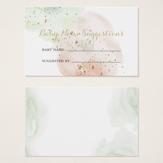 Gold Confetti Baby — Suggestiekaart Visitekaartje (Voorkant /achterkant)