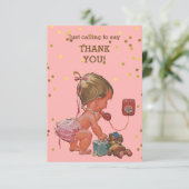 Gold Confetti  Baby telefonisch bedankt (Staand voorkant)