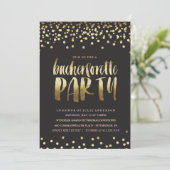 GOLD CONFETTI BACHELORETTE FEESTuitnodiging Kaart (Staand voorkant)