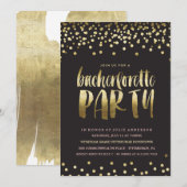 GOLD CONFETTI BACHELORETTE FEESTuitnodiging Kaart (Voorkant / Achterkant)