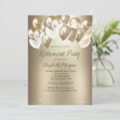 Gold Confetti Balloons Gold Metallic Retirement  Kaart (Staand voorkant)