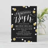 Gold Confetti Bash | Bachelorette Party Kaart (Staand voorkant)