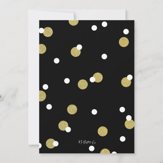 Gold Confetti Bash | Bachelorette Party Kaart (Achterkant)