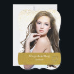 Gold Confetti Bat Mitzvah Uitnodiging<br><div class="desc">Een vers, nieuw, minimalistisch ontwerp van het draperen van gouden confetti op je favoriete foto. De ster van David kan aan om het even welke plaats worden gesleept, groter of kleiner ( -) worden gemaakt of worden geëlimineerd. Dit is een veelzijdige uitnodiging. De kaart is eenvoudig aan te passen met...</div>