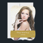 Gold Confetti Bat Mitzvah Uitnodiging<br><div class="desc">Een vers, nieuw, minimalistisch ontwerp van het draperen van gouden confetti op je favoriete foto. De ster van David kan aan om het even welke plaats worden gesleept, groter of kleiner ( -) worden gemaakt of worden geëlimineerd. Dit is een veelzijdige uitnodiging. De kaart is eenvoudig aan te passen met...</div>