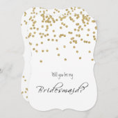 Gold Confetti - Ben je mijn bruidsmeisje? Kaart (Voorkant / Achterkant)