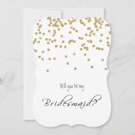 Gold Confetti - Ben je mijn bruidsmeisje? Kaart (Voorkant)