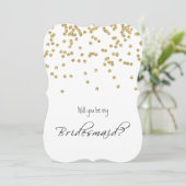 Gold Confetti - Ben je mijn bruidsmeisje? Kaart (Staand voorkant)