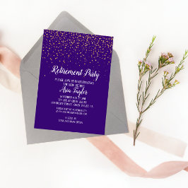 Gold Confetti bij uitnodiging tot Paarse uittredin