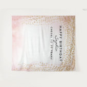 Gold Confetti Birthday Backdrop Elke leeftijd Wandkleed (Voorkant (horizontaal))