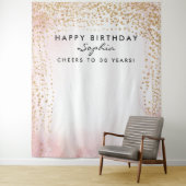 Gold Confetti Birthday Backdrop Elke leeftijd Wandkleed (In situ)
