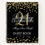 Gold Confetti Black 21st Birthday Guestbook Notitieboek<br><div class="desc">Een elegante 21e Birthday Party-sjabloon voor gastboeken met Gold Glitter-Confetti op zwart ontwerp en eenvoudig aan te passen tekst.</div>