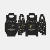 Gold Confetti Black 40e verjaardag Favor Box Bedankdoosjes (Uitgevouwen)