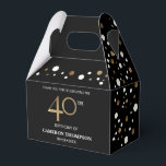 Gold Confetti Black 40e verjaardag Favor Box Bedankdoosjes<br><div class="desc">Vier een mijlpaal in stijl met onze Gold Confetti Black 40th Birthday Favor Box! Dit chique en klassieke ontwerp heeft een verfijnde combinatie van goud, zwart en wit confetti, die de perfecte toon vormt voor een fantastische viering van de 40ste verjaardag. Personaliseer en pas deze gunstbox aan met de naam...</div>