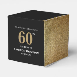 Gold Confetti Black 60e verjaardag Favor Box Bedankdoosjes
