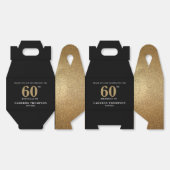 Gold Confetti Black 60th birthday Personalized Bedankdoosjes (Ongevouwen)