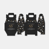 Gold Confetti Black 65e verjaardag Favor Box Bedankdoosjes (Uitgevouwen)