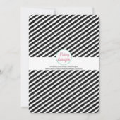 Gold Confetti Black en White Girl Birthday Kaart (Achterkant)