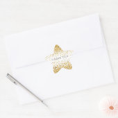 Gold Confetti Bling Dank u Ster Sticker (Envelop)