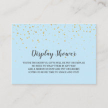 Gold Confetti Blue Baby Display Shower