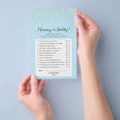 Gold Confetti Blue Baby shower mama of papa Game Flyer (Hand)
