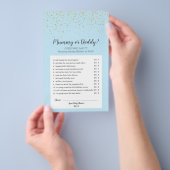 Gold Confetti Blue Baby shower Mummy of papa Game Flyer (Hand)
