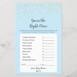 Gold Confetti Blue ShowerDe juiste prijs Flyer