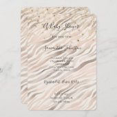 Gold Confetti Blush Pink Zebra Baby Shower Kaart (Voorkant / Achterkant)
