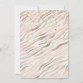 Gold Confetti Blush Pink Zebra Baby Shower Kaart (Achterkant)