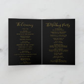 Gold Confetti Boho Black Folded Wedding Programma (Binnen)
