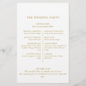 Gold Confetti Boho Black Wedding-programma (Achterkant)