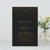 Gold Confetti Boho Black Wedding-programma (Staand voorkant)