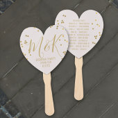 Gold Confetti Bridal Blush Wedding Party Hand Fans Handwaaier