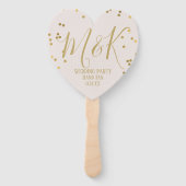 Gold Confetti Bridal Blush Wedding Party Hand Fans Handwaaier (Voorkant)