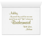 Gold Confetti Bridesmaid Invite (Binenzijde Horizontaal (Onderkant))