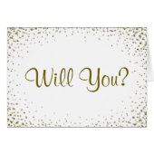 Gold Confetti Bridesmaid Invite (Voorkant Horizontaal)