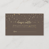 Gold Confetti Brown diaper Raffle Ticket Informatiekaartje (Voorkant)
