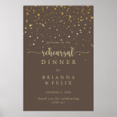 Gold Confetti Brown repetitie Welkomstwoord Poster (Voorkant)