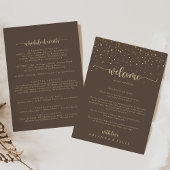 Gold Confetti Brown Wedding Welcome Letter