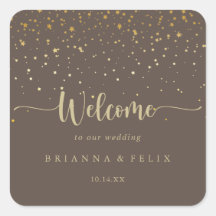 Gold Confetti Brown Weduwschap Welkom