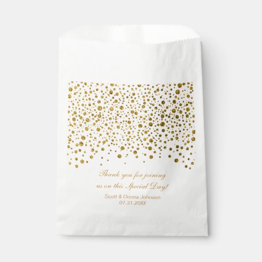 *Gold Confetti bruiloft | personaliseren Bedankzakje (Voorkant)