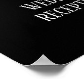 Gold Confetti Calligrafie|Black Reception Welcome Poster (Hoek)