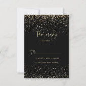 Gold Confetti Calligrafie Fancy Script RSVP (Voorkant)