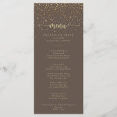 Gold Confetti Calligrafie in het bruin menu (Voorkant)